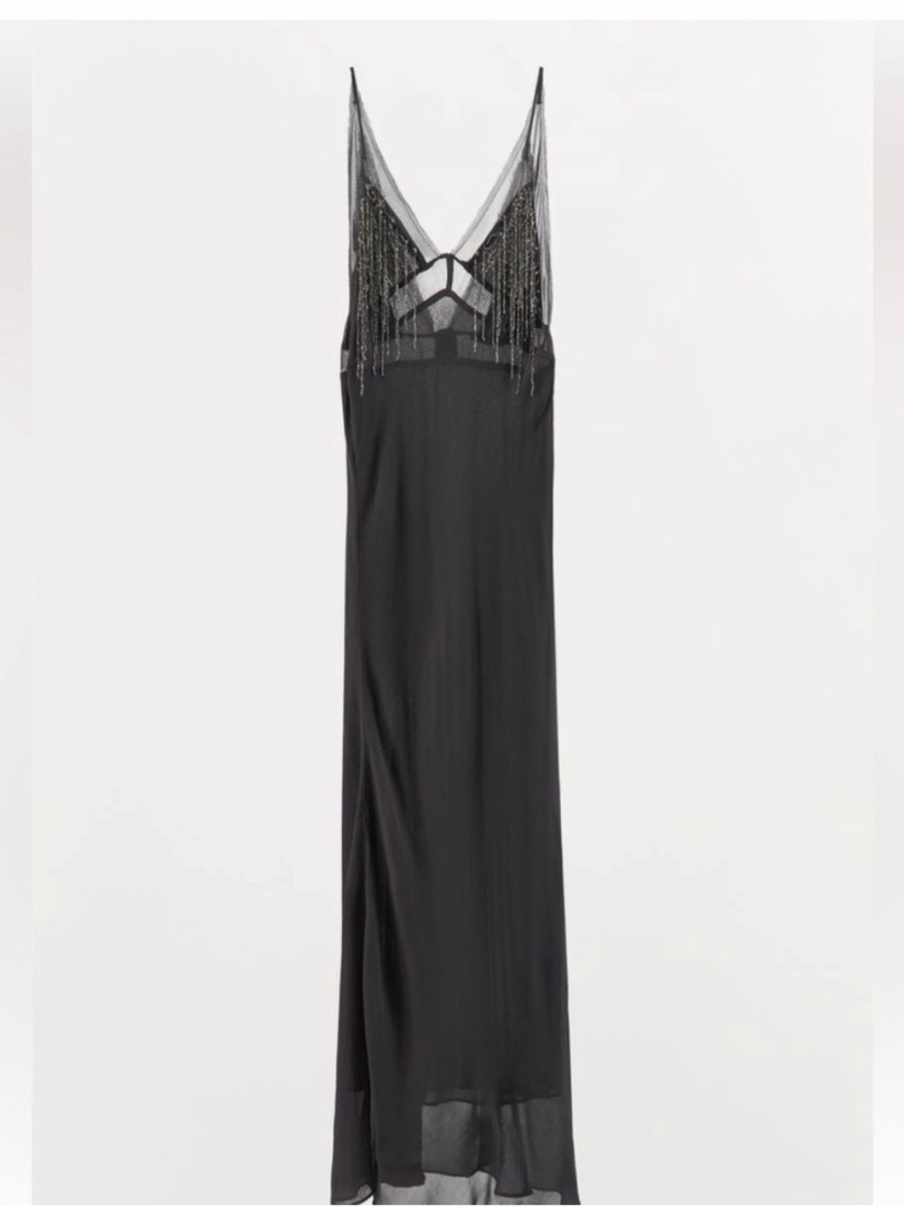 ZARA BEADED GEORGETTE
DRESS BLUE GREY SiZE MEDIUM - Picture 11 of 14